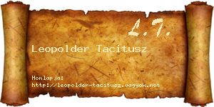 Leopolder Tacitusz névjegykártya